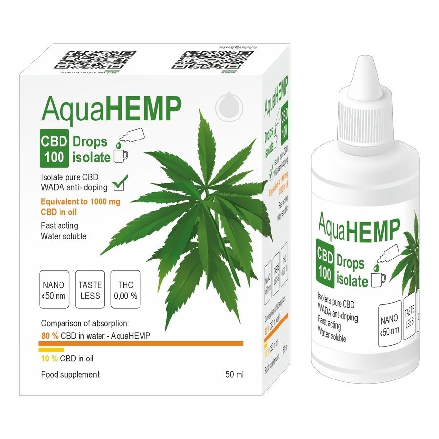 kapky AquaHEMP CBD 100 Drops isolate 50ml OVONEX