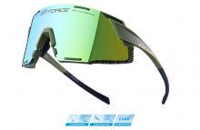 brýle FORCE GRIP army-zlaté, zlaté revo sklo