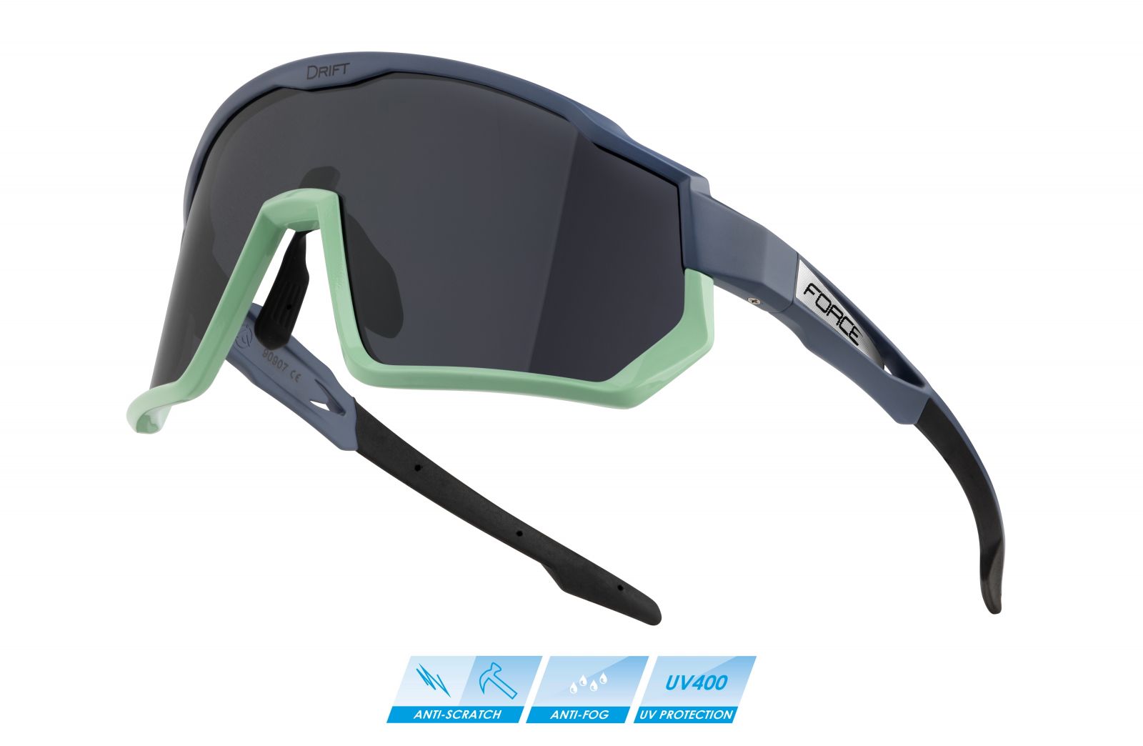 brýle F DRIFT stormy blue-mint,černé kontrast.sklo FORCE