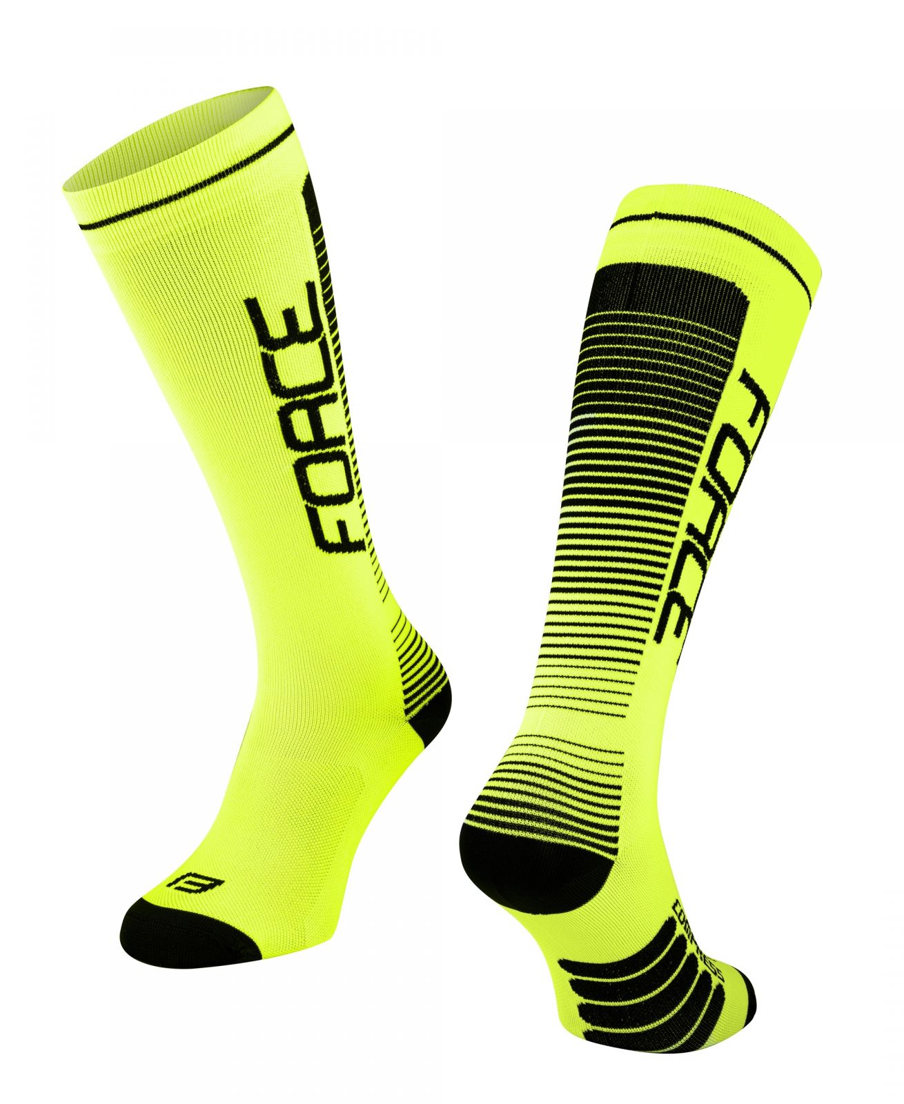 ponožky F COMPRESS, fluo-černé XXS-XS/33-35 FORCE