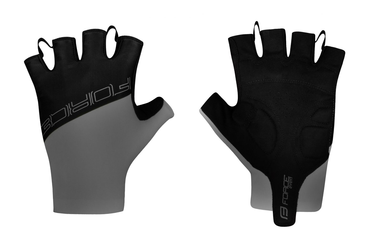 rukavice FORCE EVEN bez zapínání, šedo-černé S