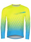 dres FORCE MTB ANGLE dl. rukáv, fluo-modrý
