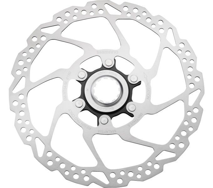 SHIMANO brzdový kotuč DEORE SM-RT54 center lock 180 mm + lock ring pouze pro resin des. bal