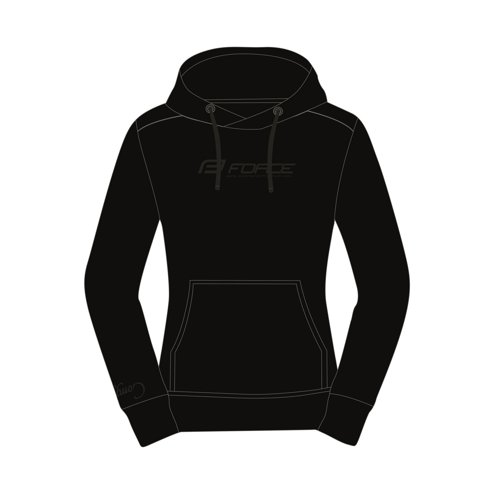 mikina F COMFY LADY přes hlavu s kapucí, černá L FORCE