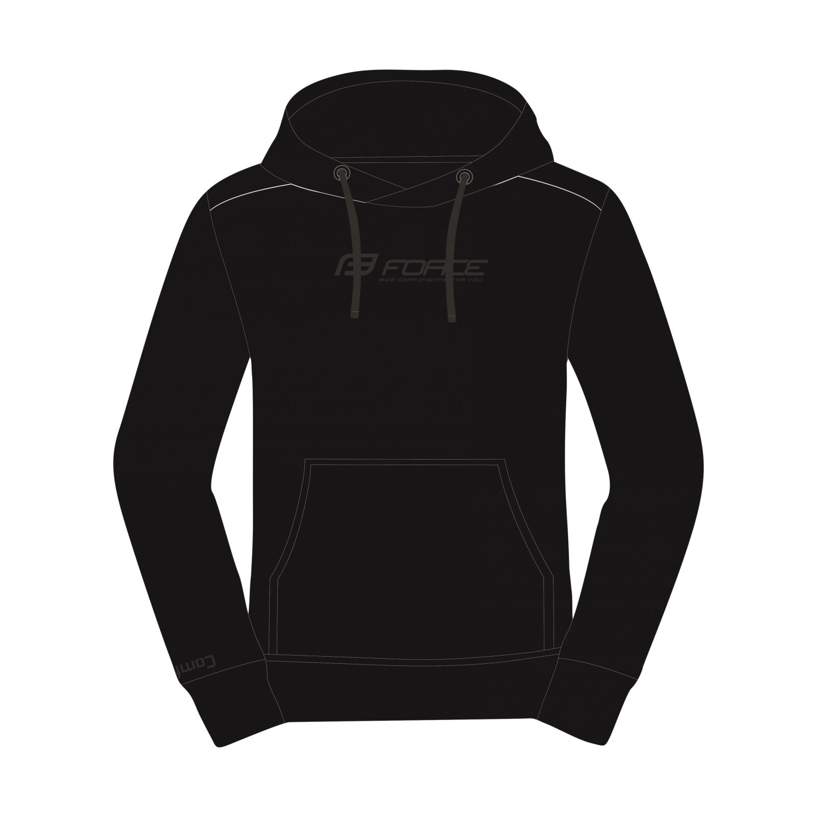 mikina FORCE COMFY přes hlavu s kapucí, černá S