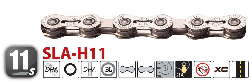 Yaban - Řetěz SLA H11 CR stříbrný 11x