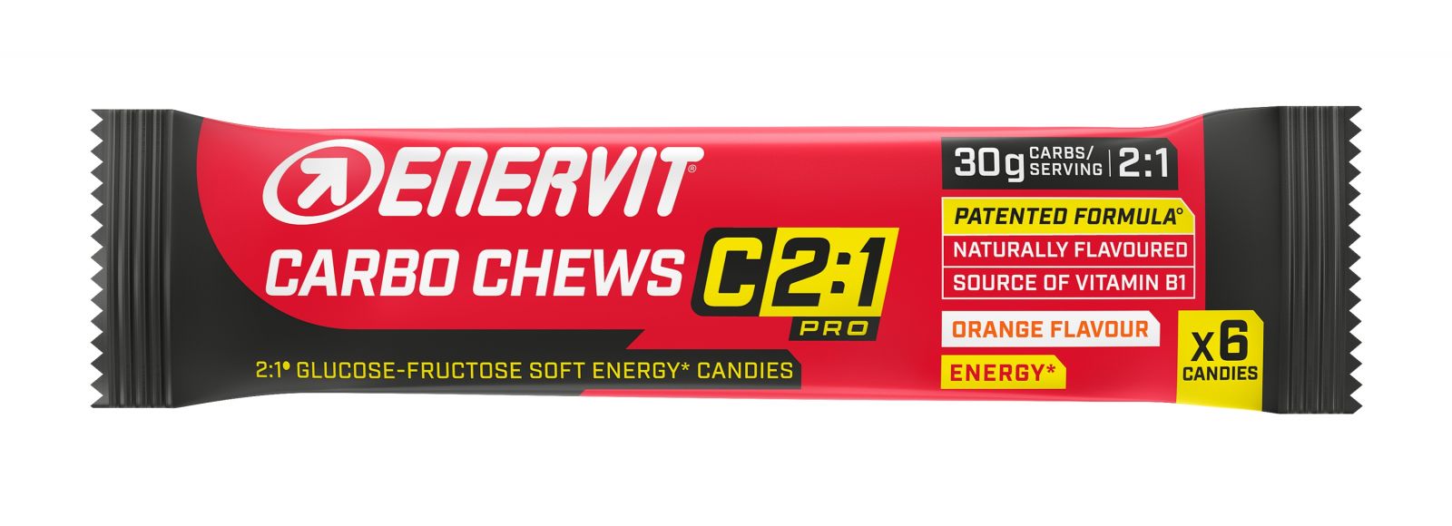 ENERVIT Carbo Chews C2:1,34 g/6 želatinek pomeranč