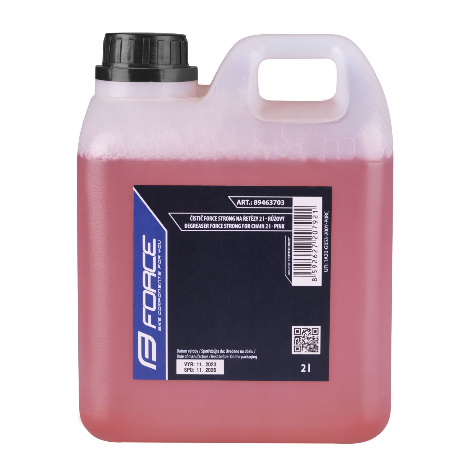 čistič F STRONG na řetězy - 2 l, kanystr - růžový FORCE