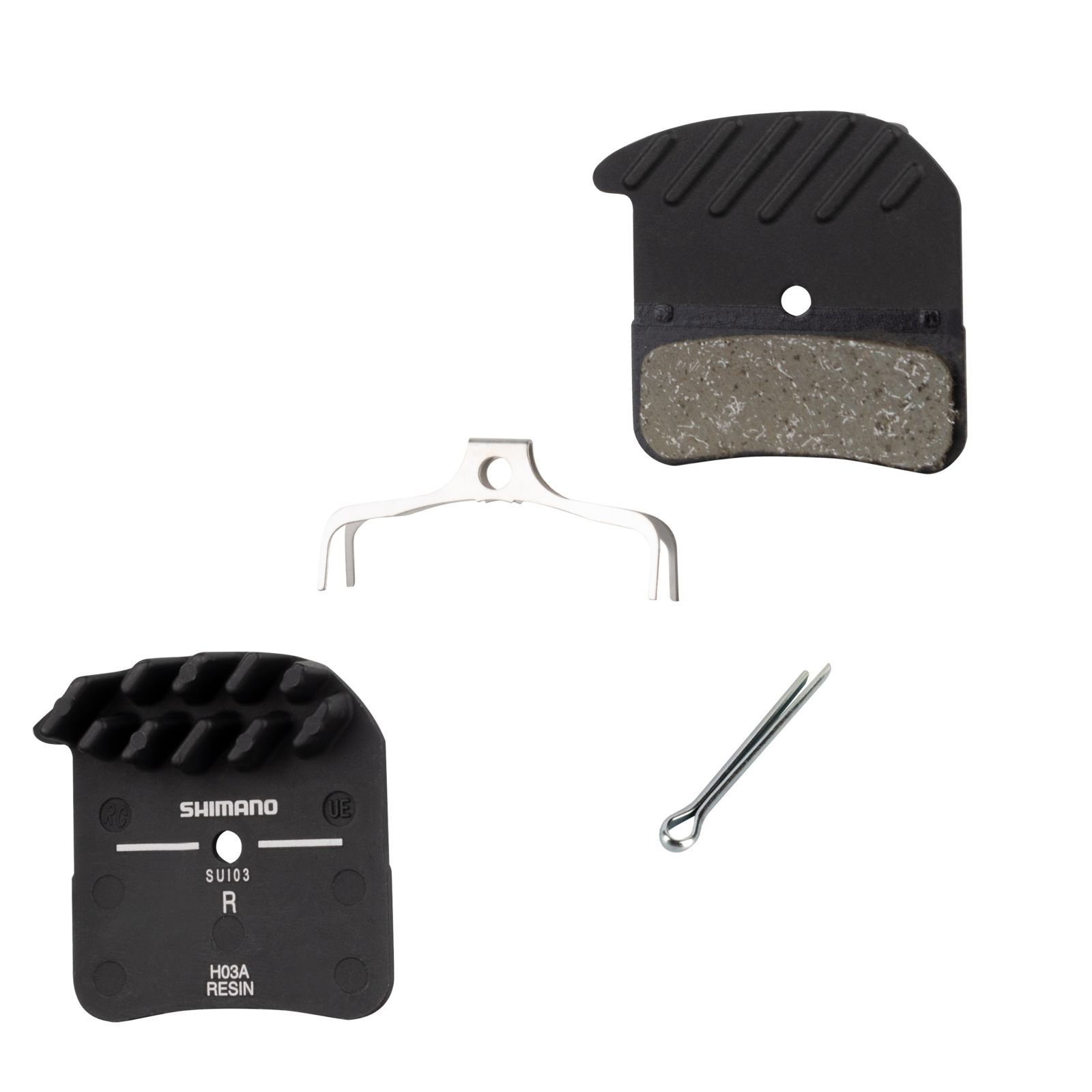 destičky brzd SH H03A polymer s pružinou +chladič SHIMANO