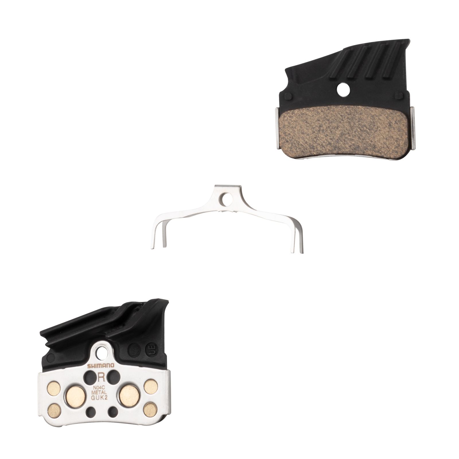 destičky brzd SH N04C kovové,s pružinou+chladič SHIMANO
