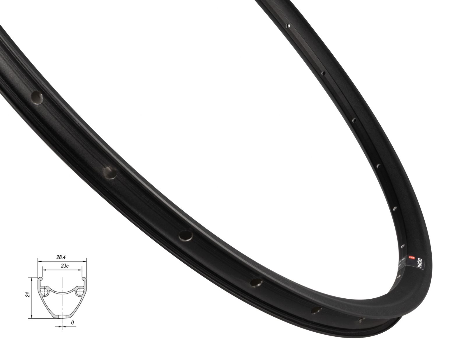 ráfek MACH1 PULSE GRAVEL DISC 622x23, 28 děr,čer MACH 1