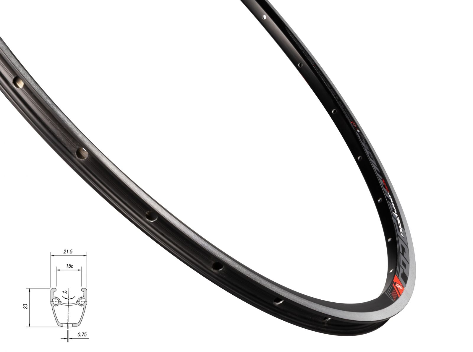 ráfek MACH1 ROAD RUNNER 622x15, 28 děr, černý MACH 1