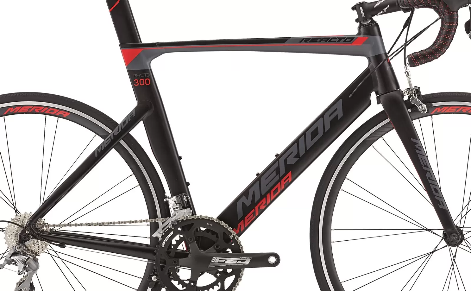 Rám REACTO 300 Silk Black/DK.Grey (signal red) S-M(52) MERIDA