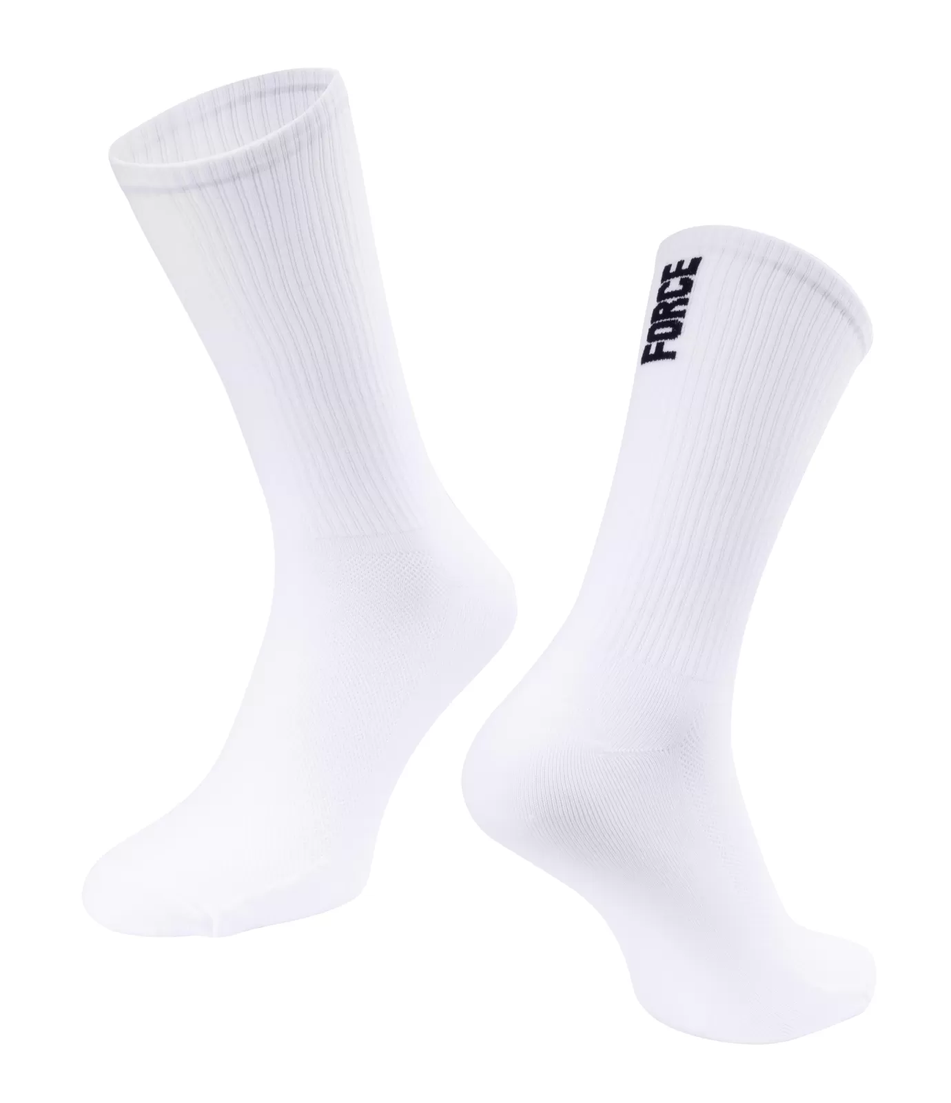 ponožky FORCE LONGER SLIM, bílé L-XL/42-46