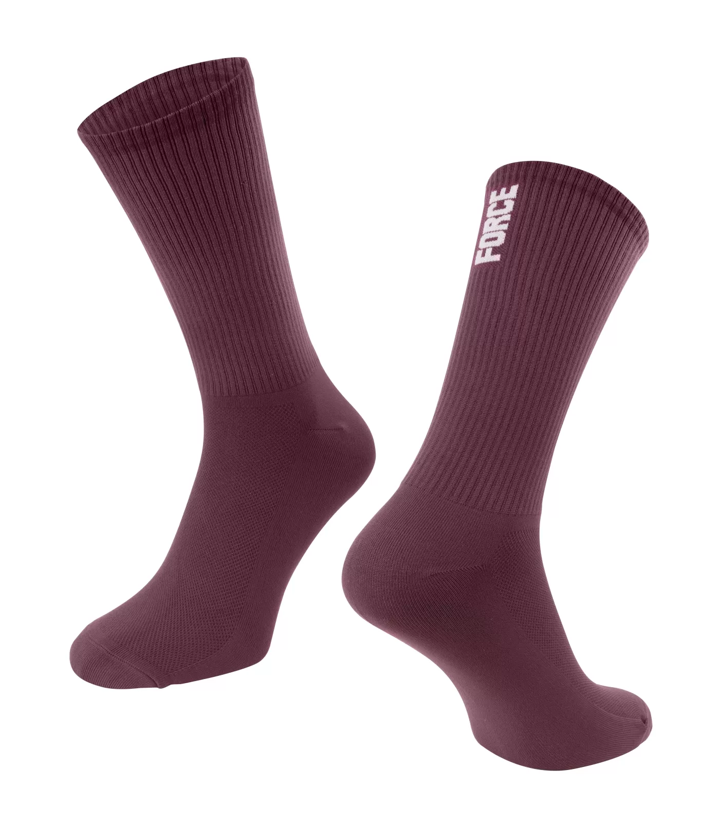 ponožky FORCE LONGER SLIM, vínové L-XL/42-46