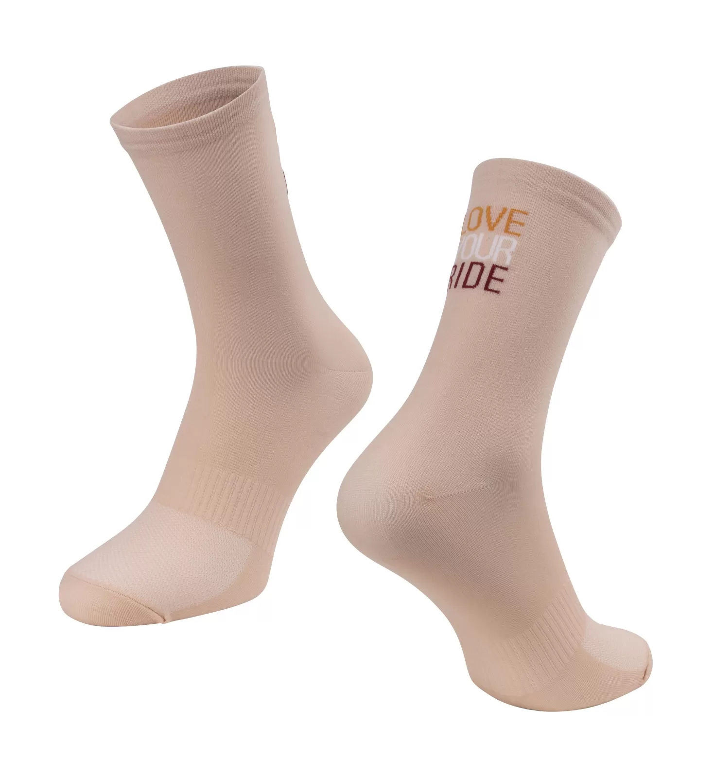 ponožky FORCE LOVE YOUR RIDE, krémové