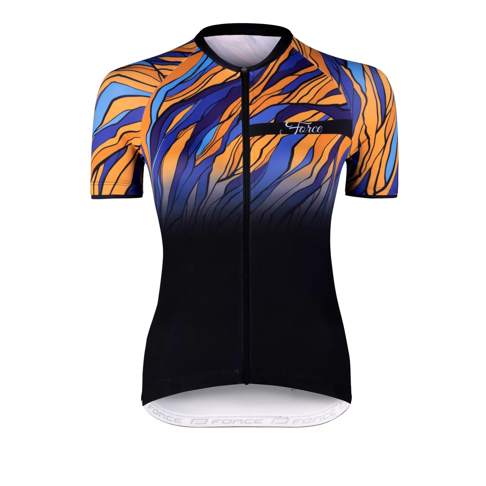 dres F LIFE UNI kr. rukáv, črn-modro-oranžový FORCE