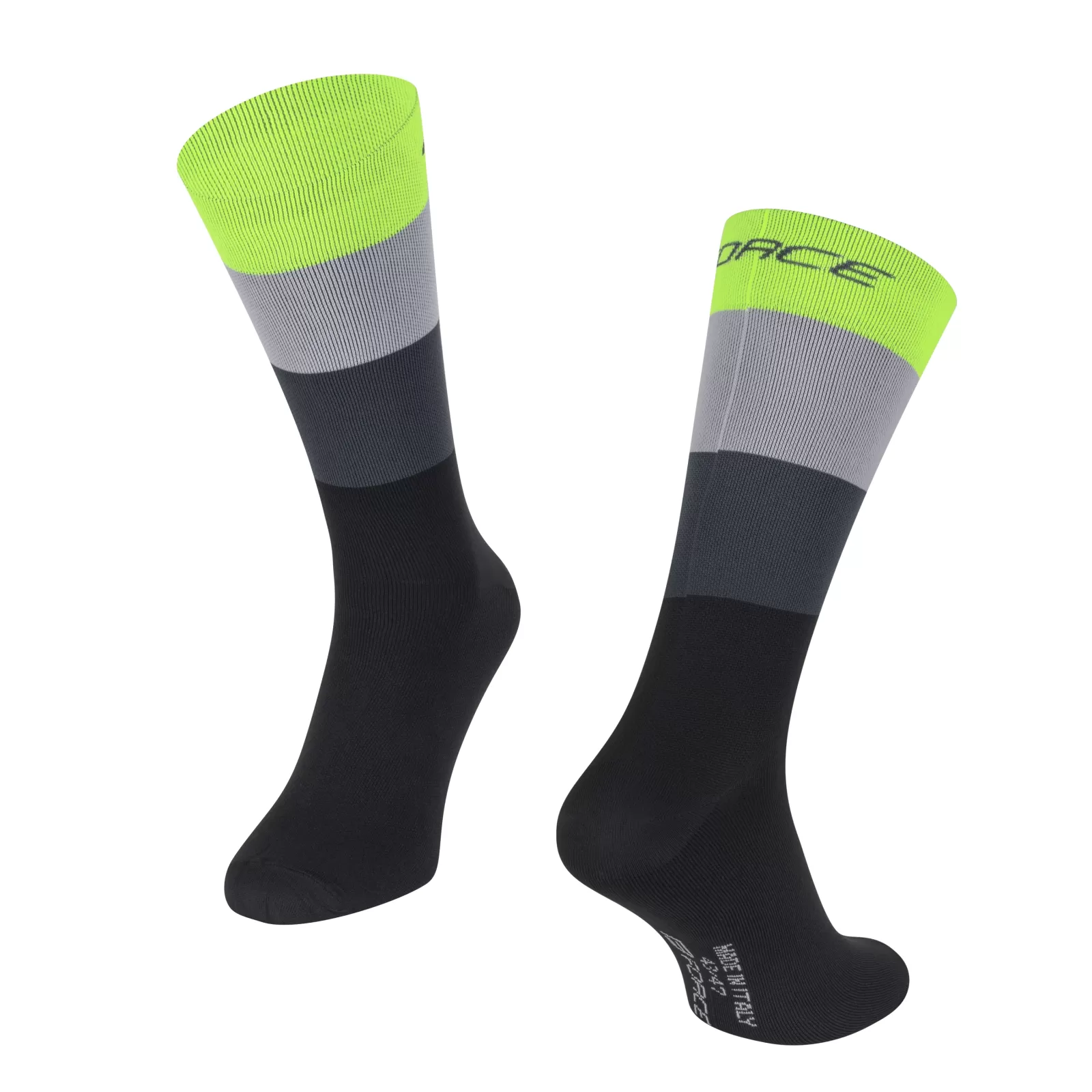 ponožky FORCE RAINBOW, černá-fluo L-XL /43 -47
