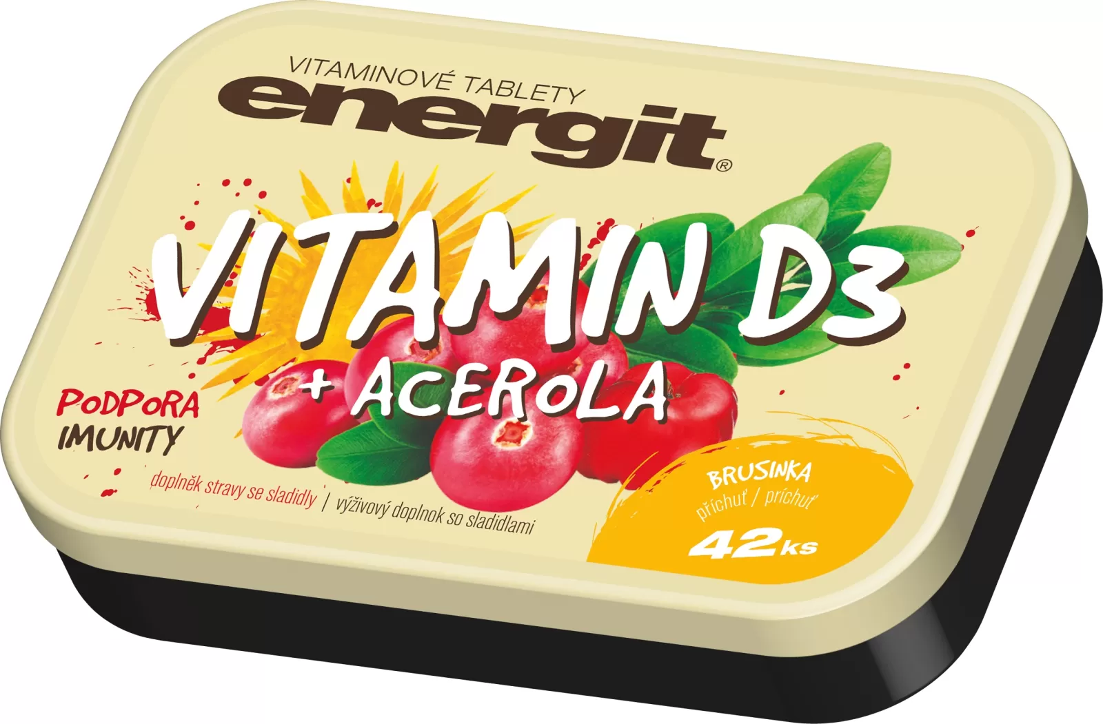 VITAR Energit Vit D3, 42 tablet, brusinka II. jak