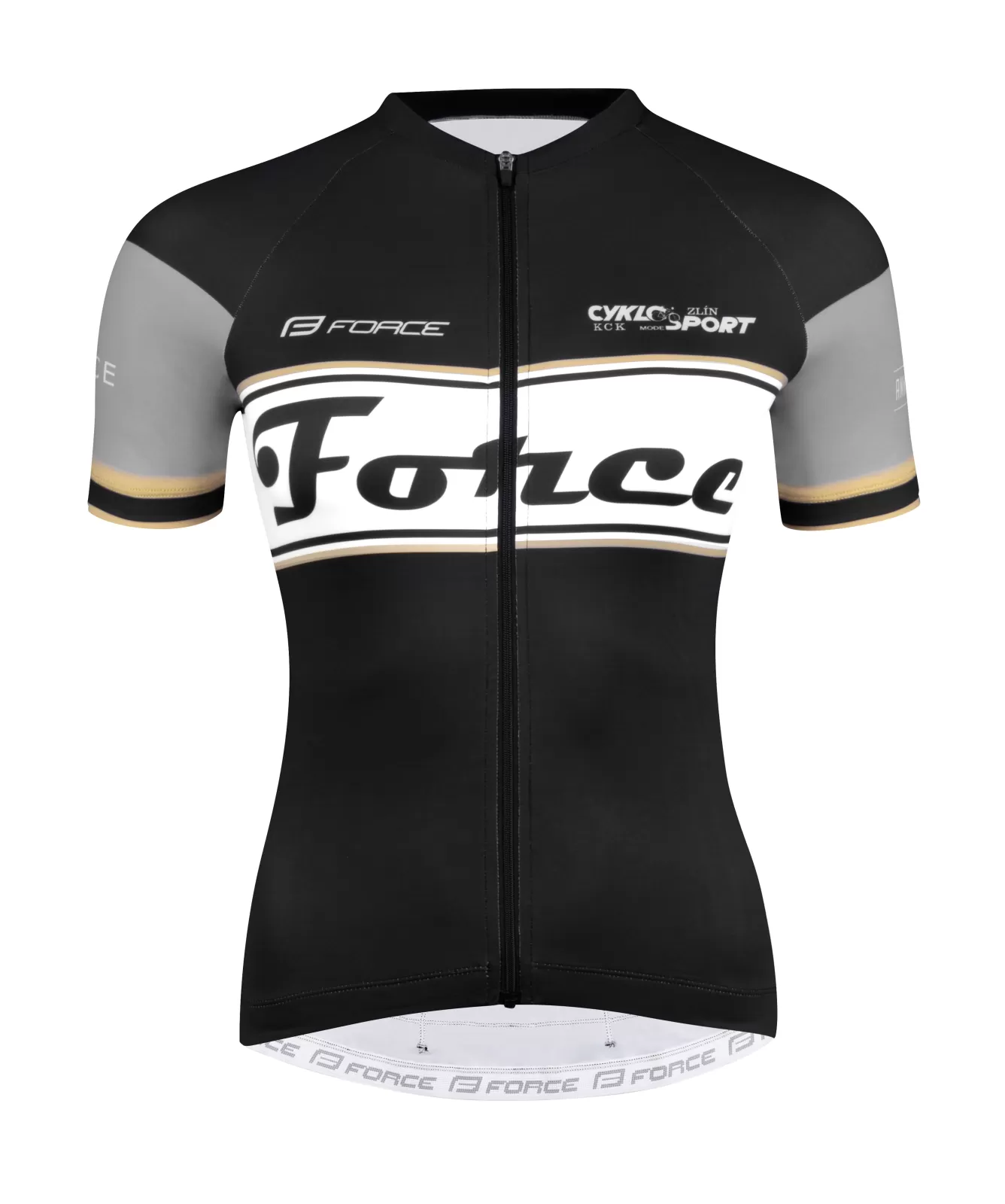 dres F RETRO UNI kr. rukáv, černo-zlatý FORCE
