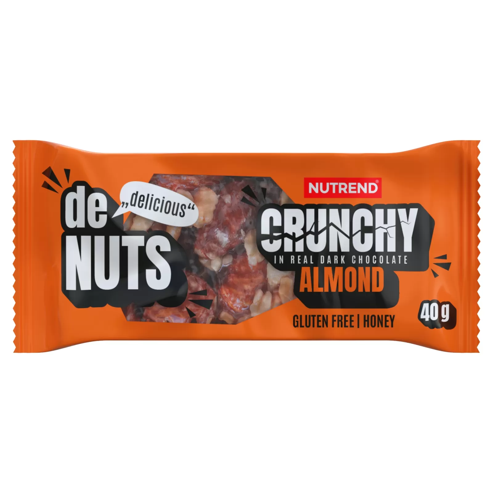 Denuts Crunchy, tyčinka, 40 g mandle II. jakost NUTREND