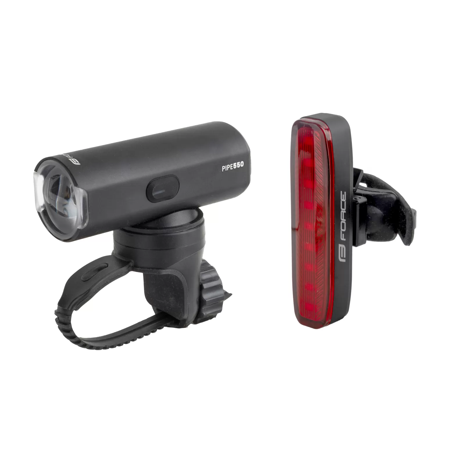 světla sada FORCE PIPE USB přední+zadní