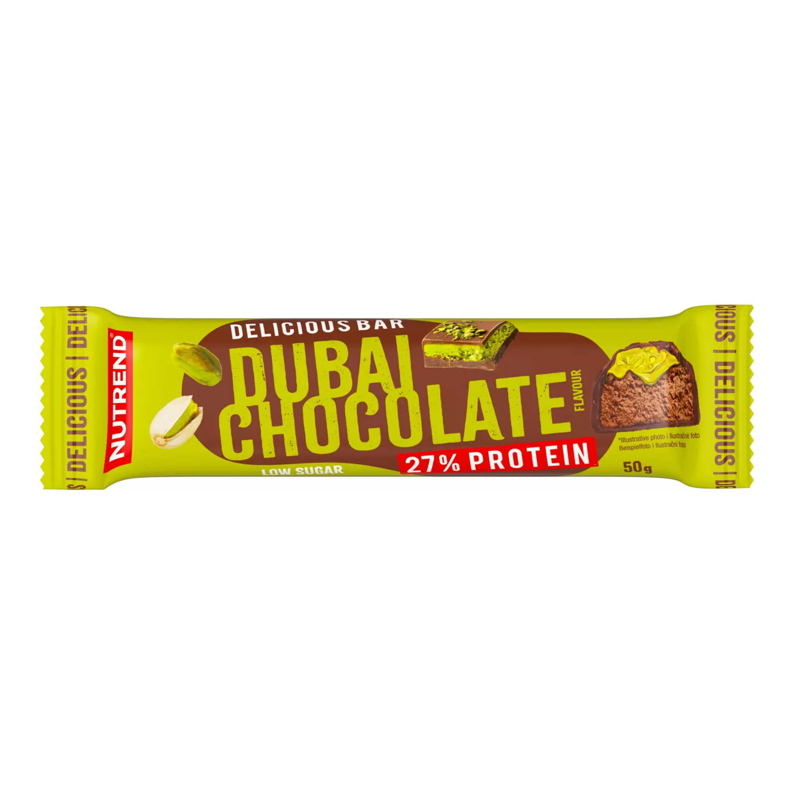 Delicious Bar, tyčinka, 50 g dubajská čokoláda NUTREND