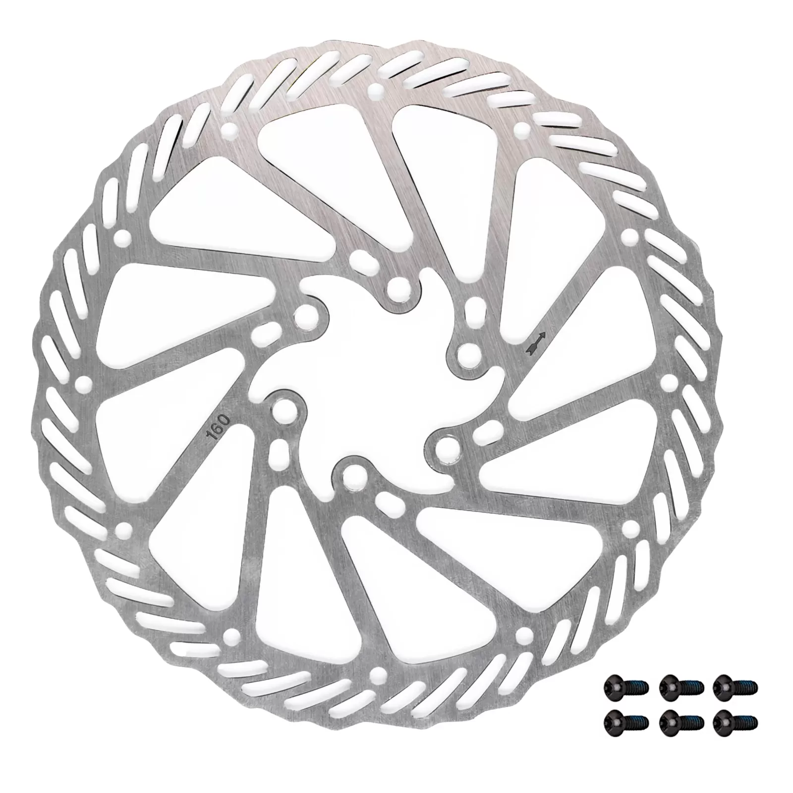 kotouč brzdový FORCE-7 160 mm, 6 děr, stříbrný