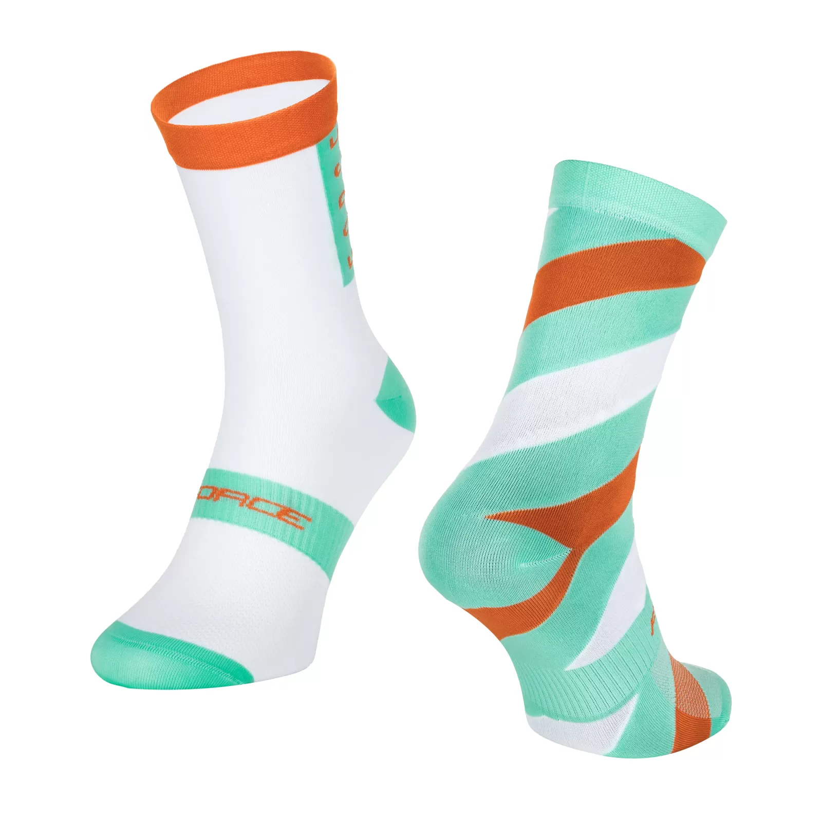 ponožky FORCE SLANTED, bílo-zelené L-XL/42-46