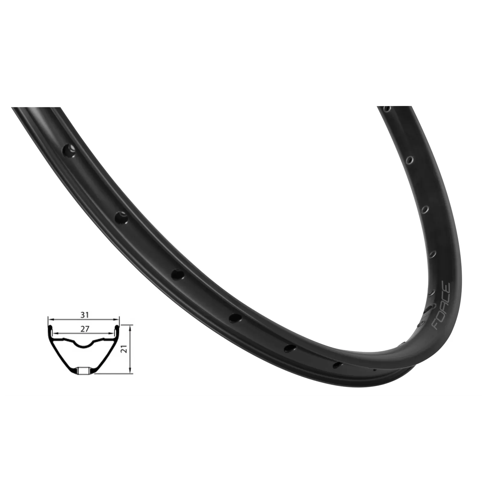 ráfek FORCE XC DISC 584x27, 32děr, černý