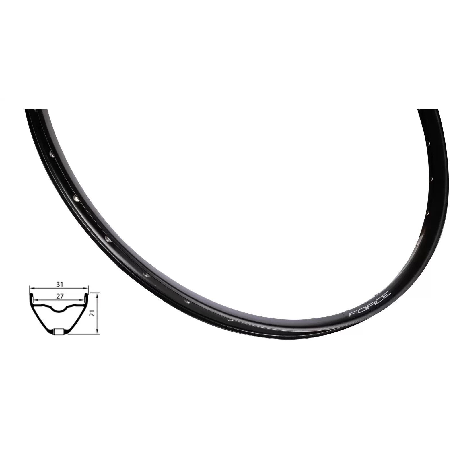 ráfek FORCE XC DISC 622x27, 28děr, černý