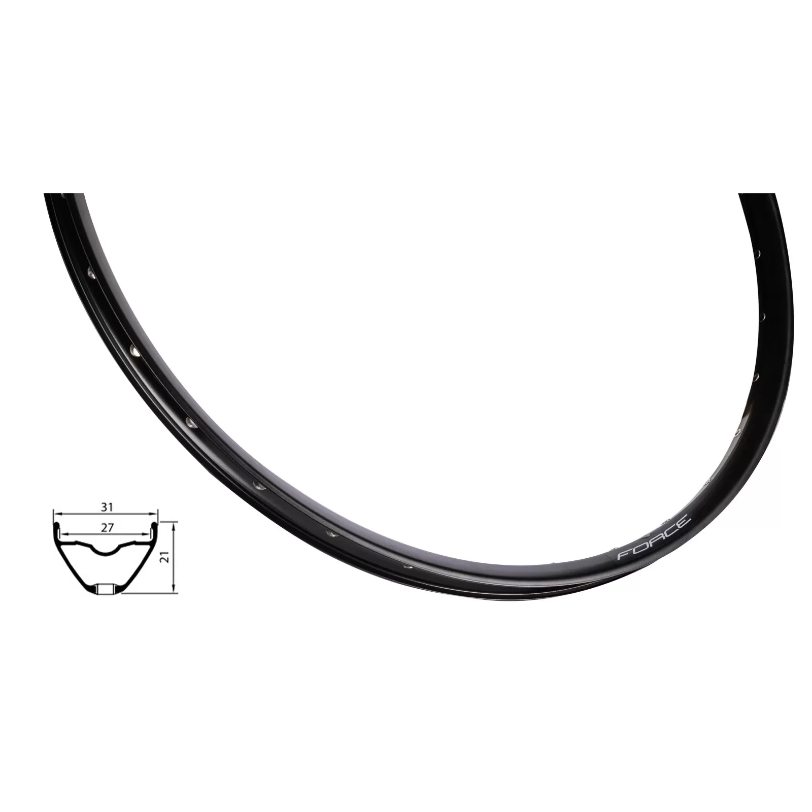 ráfek FORCE XC DISC 622x27, 32děr, černý