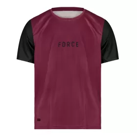 dres FORCE MTB RULES kr. rukáv, bordó S