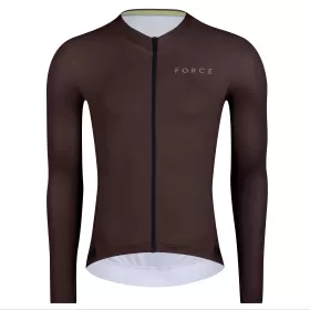 dres FORCE PLAIN dlouhý rukáv, hnědý S