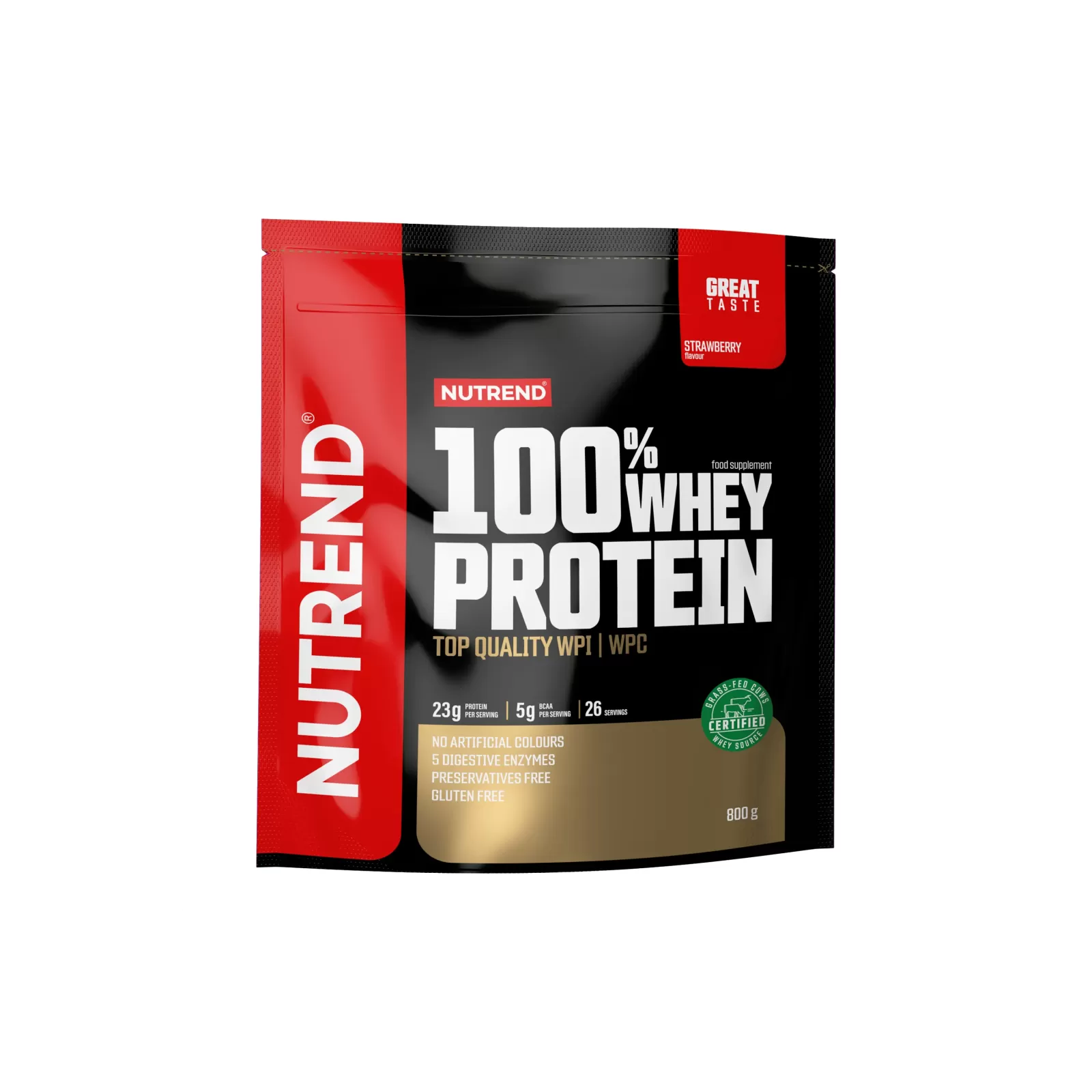 100% Whey Protein, sáček, 800 g jahoda NUTREND