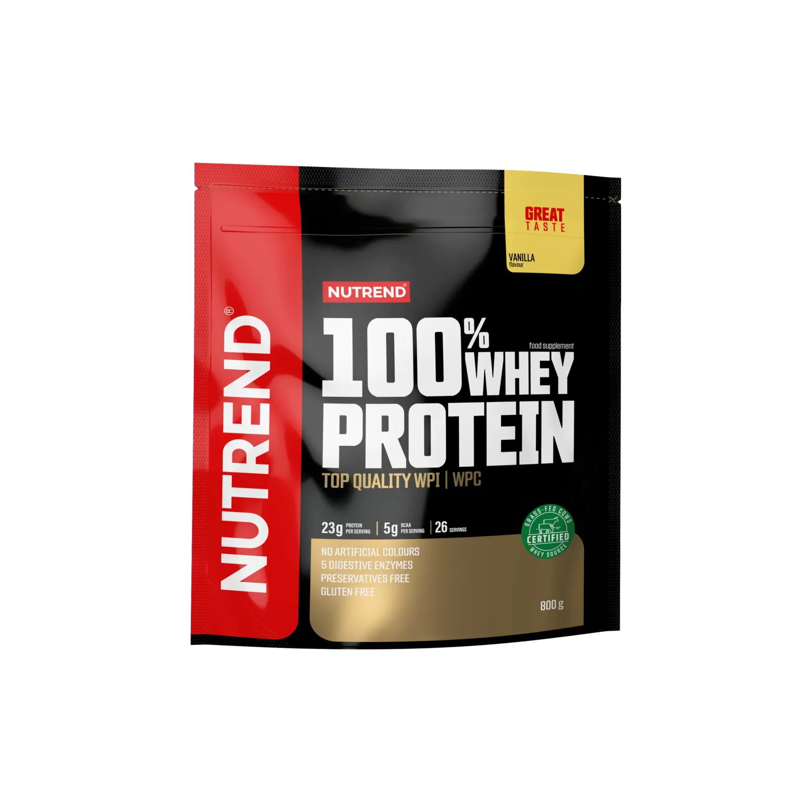 100% Whey Protein, sáček, 800 g vanilka NUTREND