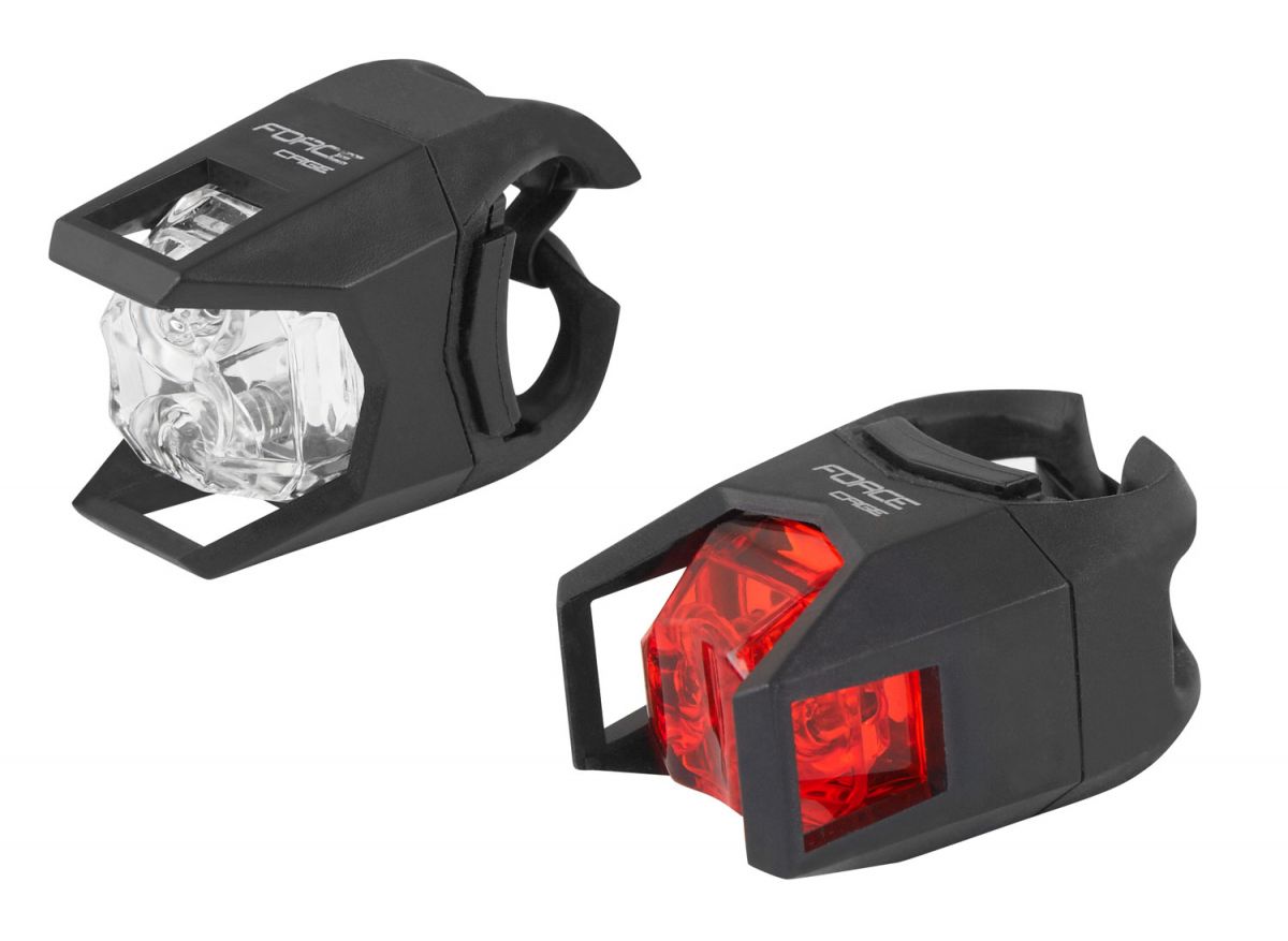 blikačky sada F CAGE přední bílá + zadní červená FORCE