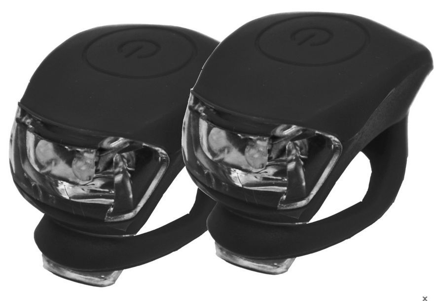 silikonové blikačky sada přední + zadní, černé Maxbike