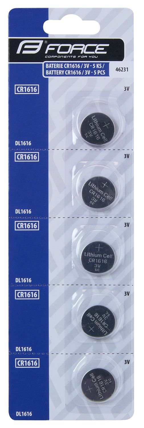 baterie FORCE mincové CR1616 / 3V 1 x 5 ks