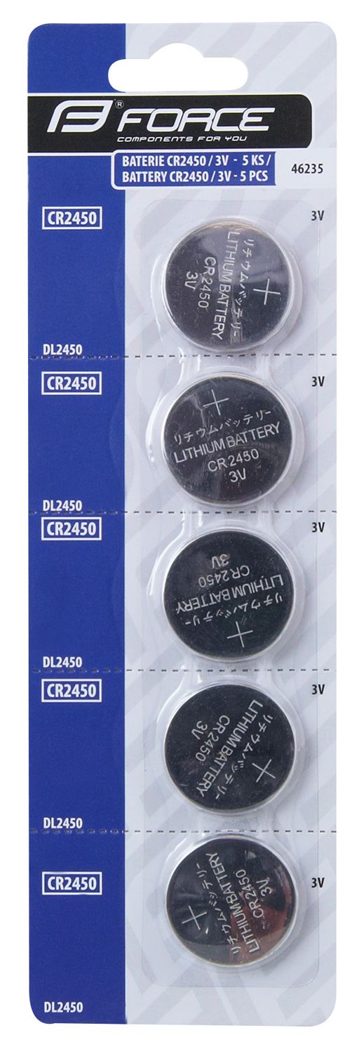 baterie FORCE mincové CR2450 / 3V 1 x 5 ks