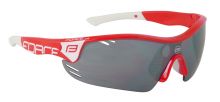brýle FORCE RACE PRO červeno-bílé,černá laser skla