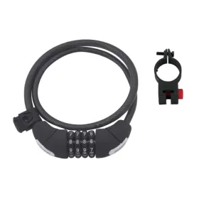 zámek F LUX spirálový kódový 85cm/10mm+držák, črn. FORCE