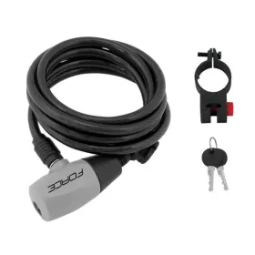 zámek F RON spirálový s držákem 120cm/8mm, černý FORCE