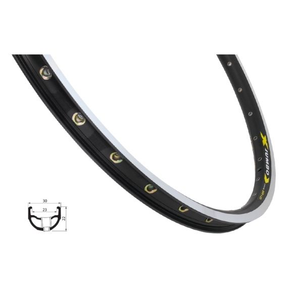 ráfek REMERX JUMBO 559x23 32děr, černý