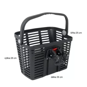 košík plastový na řídítka KLICK FIX, černý BELLELLI