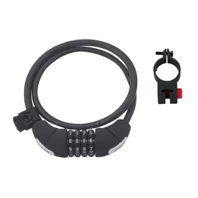 zámek F LUX spirálový kódový 85cm/10mm+držák, črn. FORCE