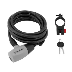 zámek F RON spirálový s držákem 120cm/8mm, černý FORCE