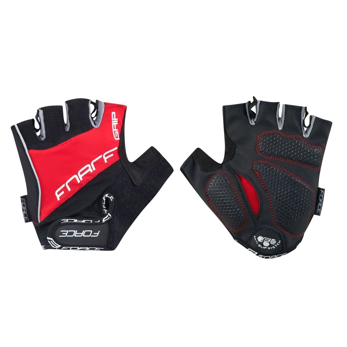 rukavice FORCE GRIP gel, červené M