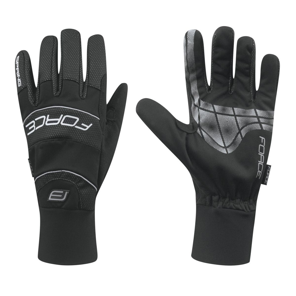 rukavice FORCE WINDSTER SPRING, černé L