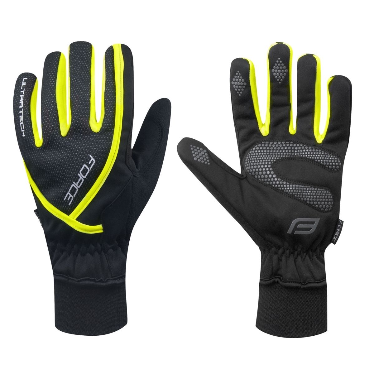 rukavice zimní FORCE ULTRA TECH, fluo S